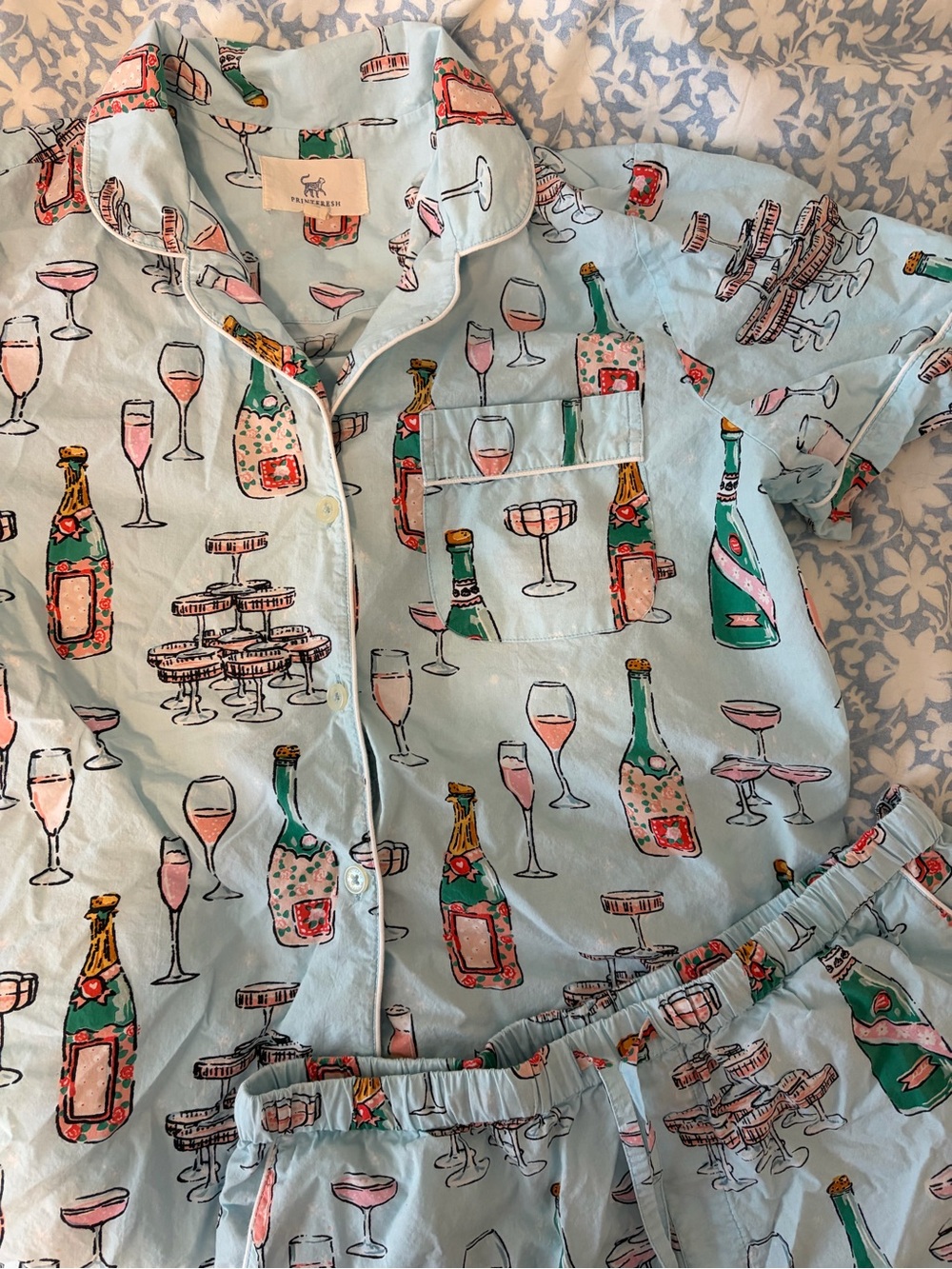 Printfresh Short PJ Set in Champagne Tower